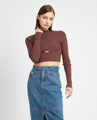 "JANET" MOCK NECK CROP TOP