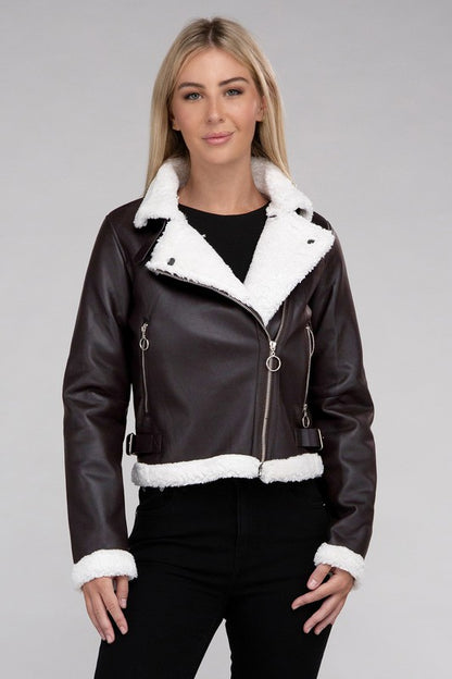 Theadra Teddy Trimmed Jacket